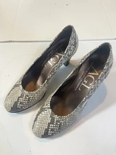 AGL Attilio Giusti Leombruni Women's Leather Snake Imprints Pumps EU 38 US 8