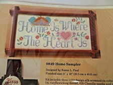 Vtg Creative Circle Home Sampler Embroidery Kit - 8"x16" - 1987 - New Old Stock