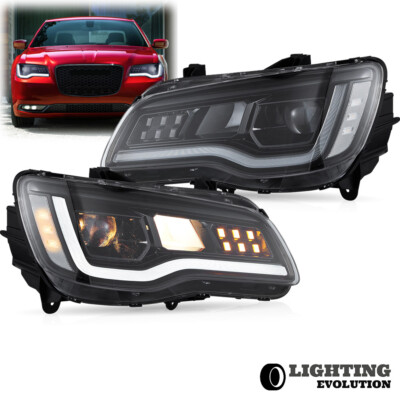 VLAND LED Projector Headlights For 2011-2015 Chrysler 300 Left+Right ...