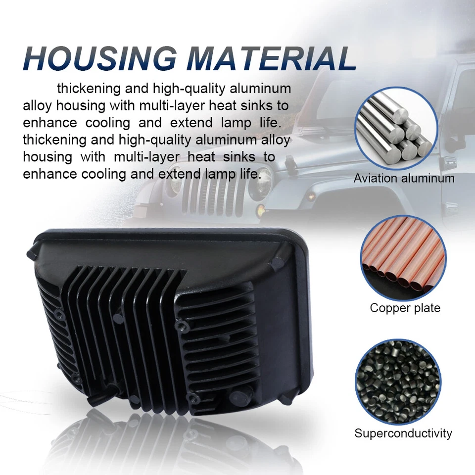 Faros LED altos/bajo DRL para Cadillac Fleetwood/DeVille 1975-1986 4 piezas 4x6" pulgadas Foto 4 de 4