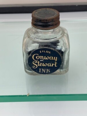 Conway Stewart Vintage 2 oz Ink Bottle 51 x 50 x 64 mm Made in England (e966)
