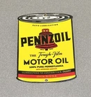 VINTAGE 12” PENNZOIL OWL BIRD OIL CAN PORCELAIN SIGN CAR GAS OIL TRUCK