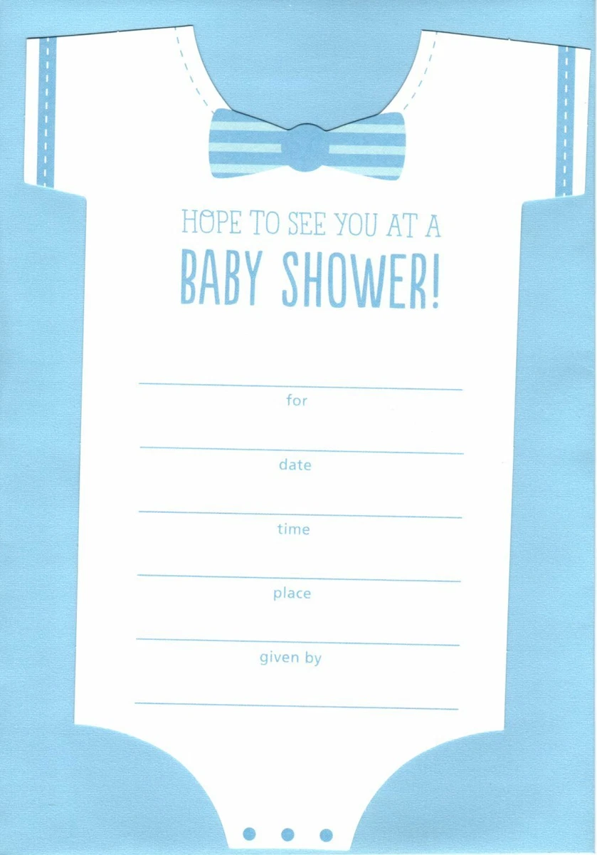 Blue Baby Boy Clothes Shower Die Cut Party Invitation By Hallmark