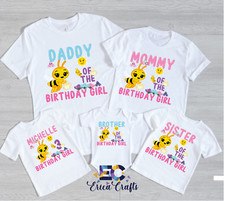Camisa de Cumpleaños Personalizada Abejita Plim Plim, Personalizada Familia Little bee sh