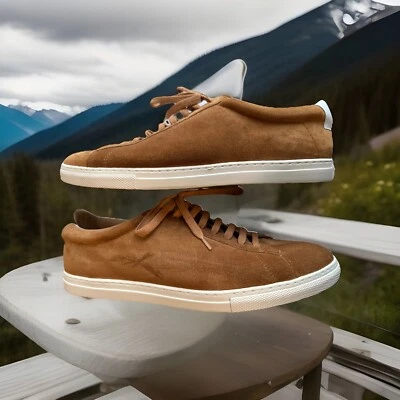 Zespá Aix-En Provence Men’s Sz 45 Orange Suede Trainers Sneakers Made In France - Photo 1/4