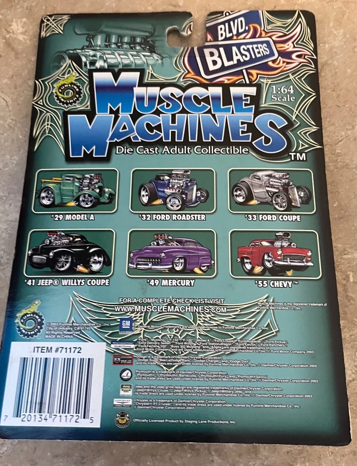 Muscle Machines Blvd Blasters '49 MERCURY 1:64 Diecast - BB03-07 - Image 3 of 3