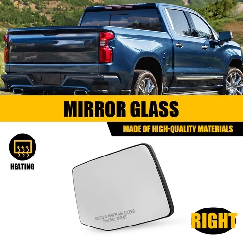 Heated Right Mirror Glass Replacement For 2020-2024 CHVEROLET SILVERADO 2500 HD