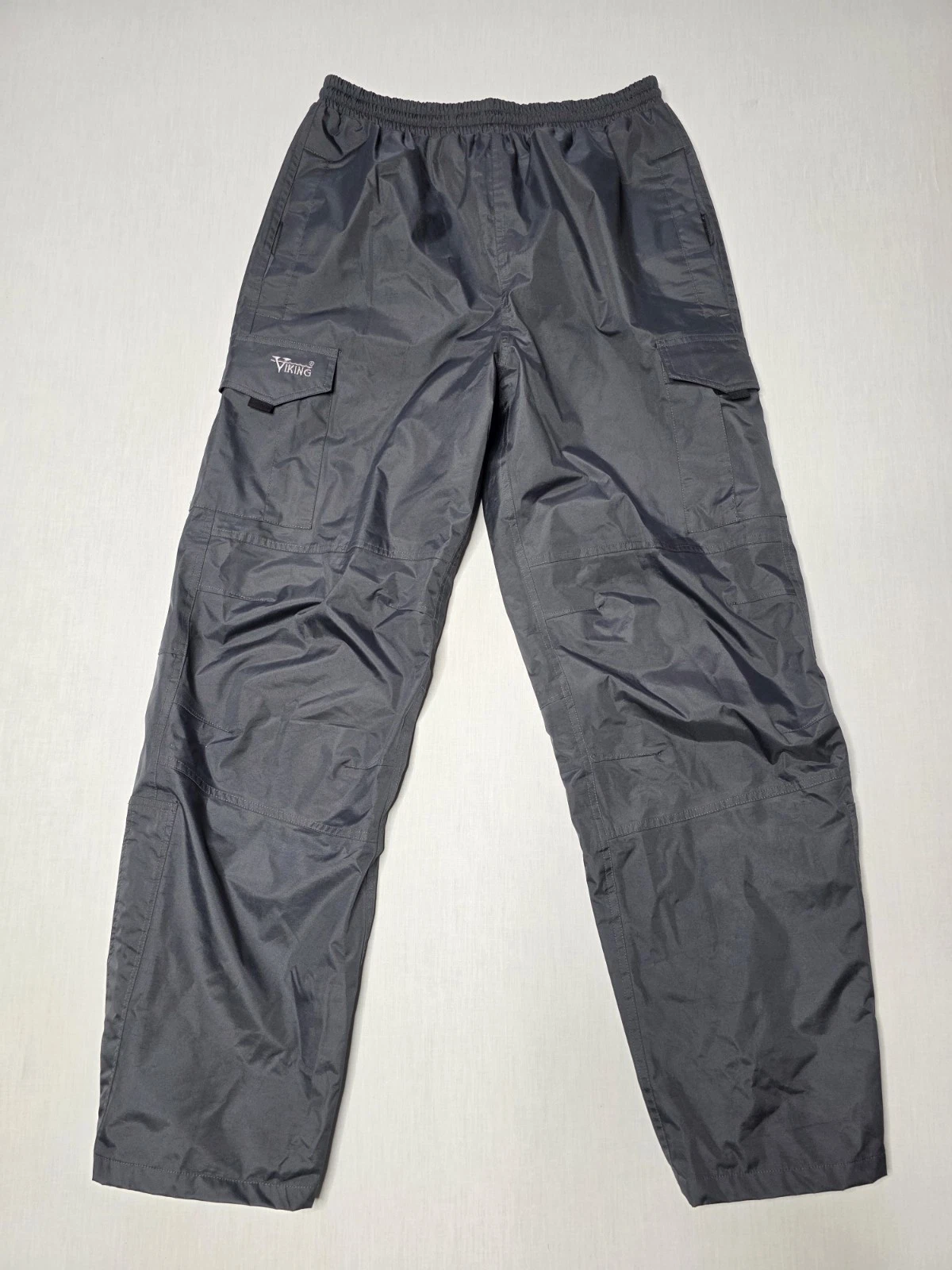 Viking Tempest II Men's Rain Pants Size L Charcoal Gray Waterproof Cargo Work