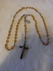 Rosary with Glass Pearls with Pendant Medal Vintage German #Q10