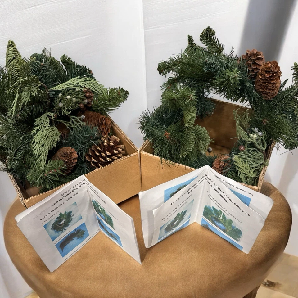 ДОМАШНИЕ ИНТЕРЬЕРЫ Центральный Элемент 5 дюймов Сосновые Конусы Кольцо для Свечи или Сваг Набор из 2 - Изображение 3 из 4