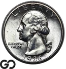 1936-D Washington Quarter Lustrous BU++
