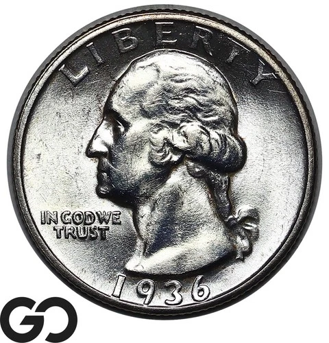 1936-D Washington Quarter Lustrous BU++