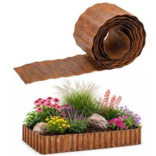 6 Inch Metal Lawn Edging Borders, Corrugated Galvanized Garden Edging Roll