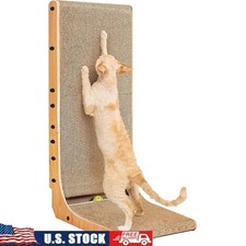L Shaped Cat Scratching Board Durable Cardboard Scratcher Toy Ball Indoor Play