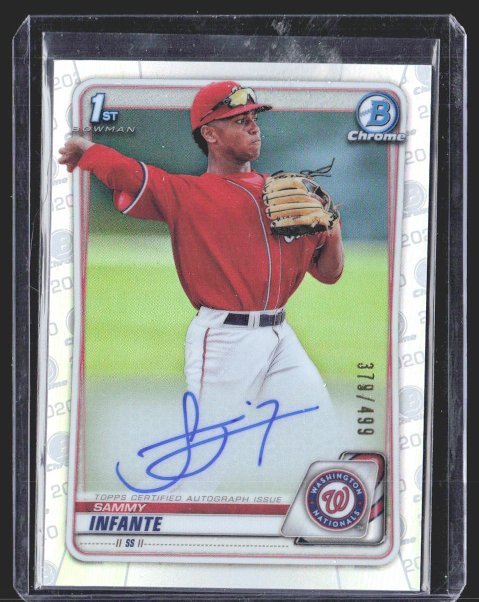 Sammy Infante 2020 Bowman Draft Chrome Draft Pick Autographs Refractor AU #/499