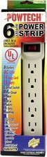 6 Outlet Power Cord Safety Circuit Breaker 1.5 Ft Heavy Duty Power Strip 14 AWG