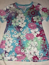 Women  s Ladies Nursing Healthcare Work Uniform Scrub Top Shirt Med Couture Small