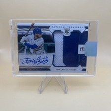 2021 Panini National Treasures Gold /49 Edward Olivares Auto Game Used Mem