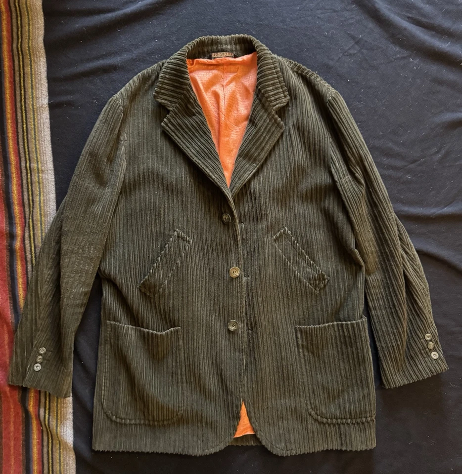 Винтажное мужское зеленое вельветовое пальто Dolce & Gabbana D&G размер 38 США 52 ЕВРО - Изображение 3 из 4