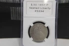 1857p Seated Liberty Silver Half Dollar Nice Coin 90% Silver