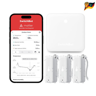 SwitchBot WLAN Hygrometer Thermometer 3 Stück 0 5 C Smart Meter Hub Sensor Innen