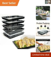 Elegant Pack of 5 13-Inch Serving Trays with Lids for Perfect Meal Presentation