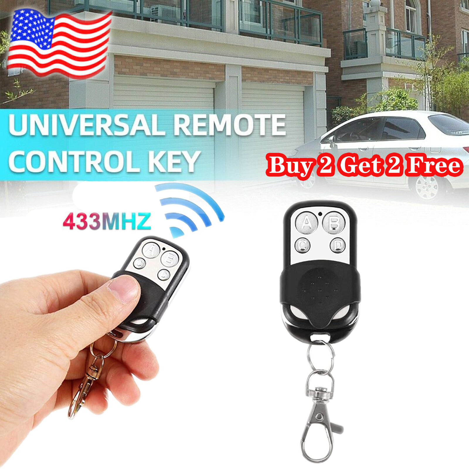 Universal Cloning Electric Gate Garage Door Remote Control Key Fob