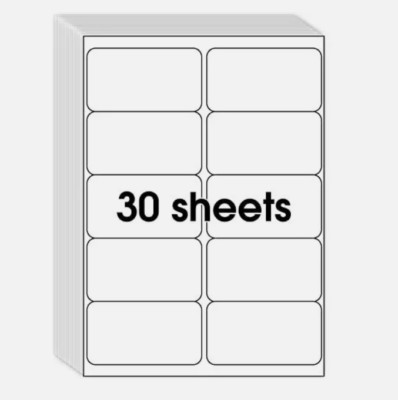 300Pcs 2x4inch Blank Stickers White Labels Self Adhesive Crafts Personalize Tag