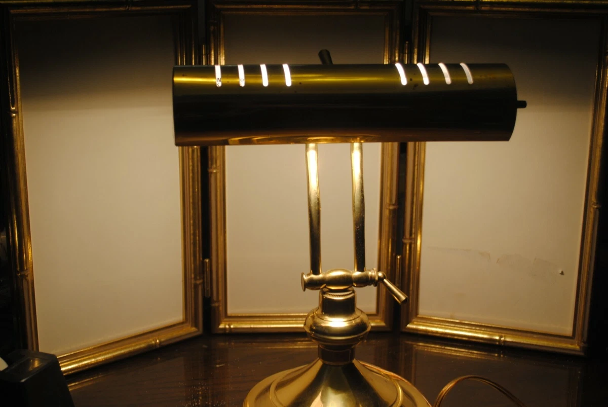 Brass Reading Library Piano Lamp 14 inches tall about 9 inches