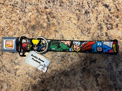 BUCKLE DOWN Marvel Thor, Hulk, Wolverine, Iron Man Small 9'' -15'' Neck Dog Collar