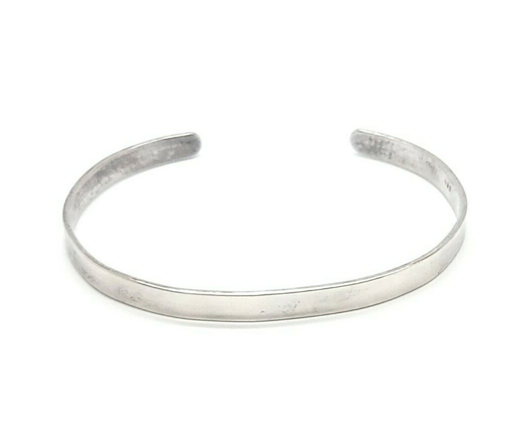 925 Sterling Silver 5.2mm Solid Cuff Bangle Brace… - image 2