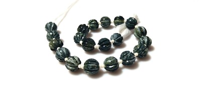 Watermelon Carved Kambaba Jasper 8mm Smooth Gemstone Beads 1 Strand 8''Inch