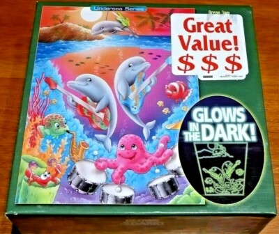 Undersea Series OCEAN JAM 100 Piece Jigsaw Puzzle Glows in the Dark 9''x12'' *NEW