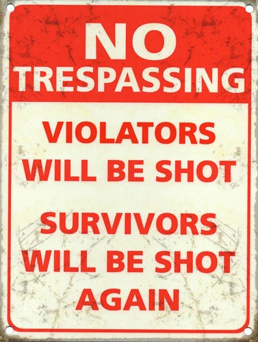 No Trespassing, Retro metal Sign/Plaque Wall vintage / Gift