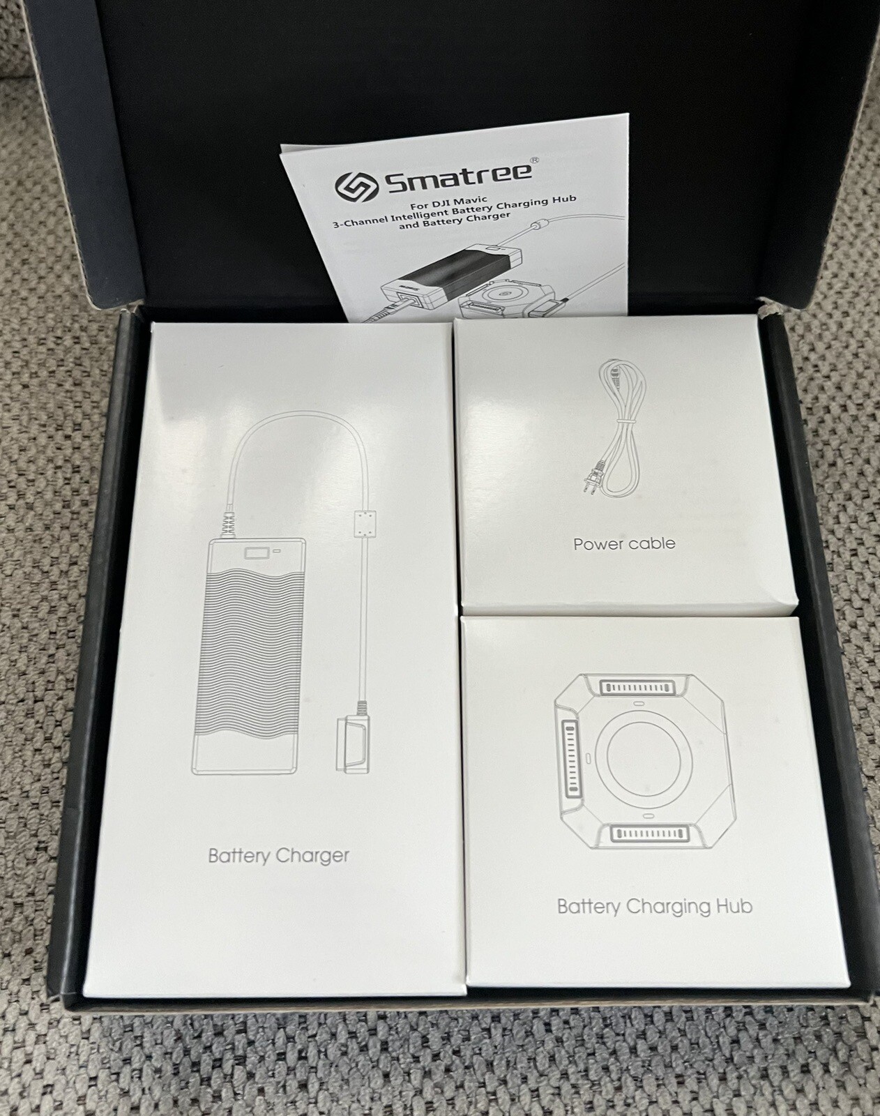 Smatree Battery Charger and 3-Channel Intelligent Charging Hub For DJI Mavic