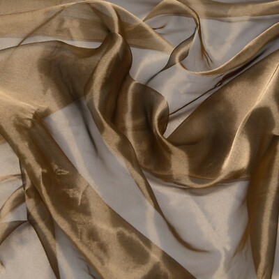 Black Copper Metallic Silk Organza, 44'' Wide, By The Yard (TS-7216)