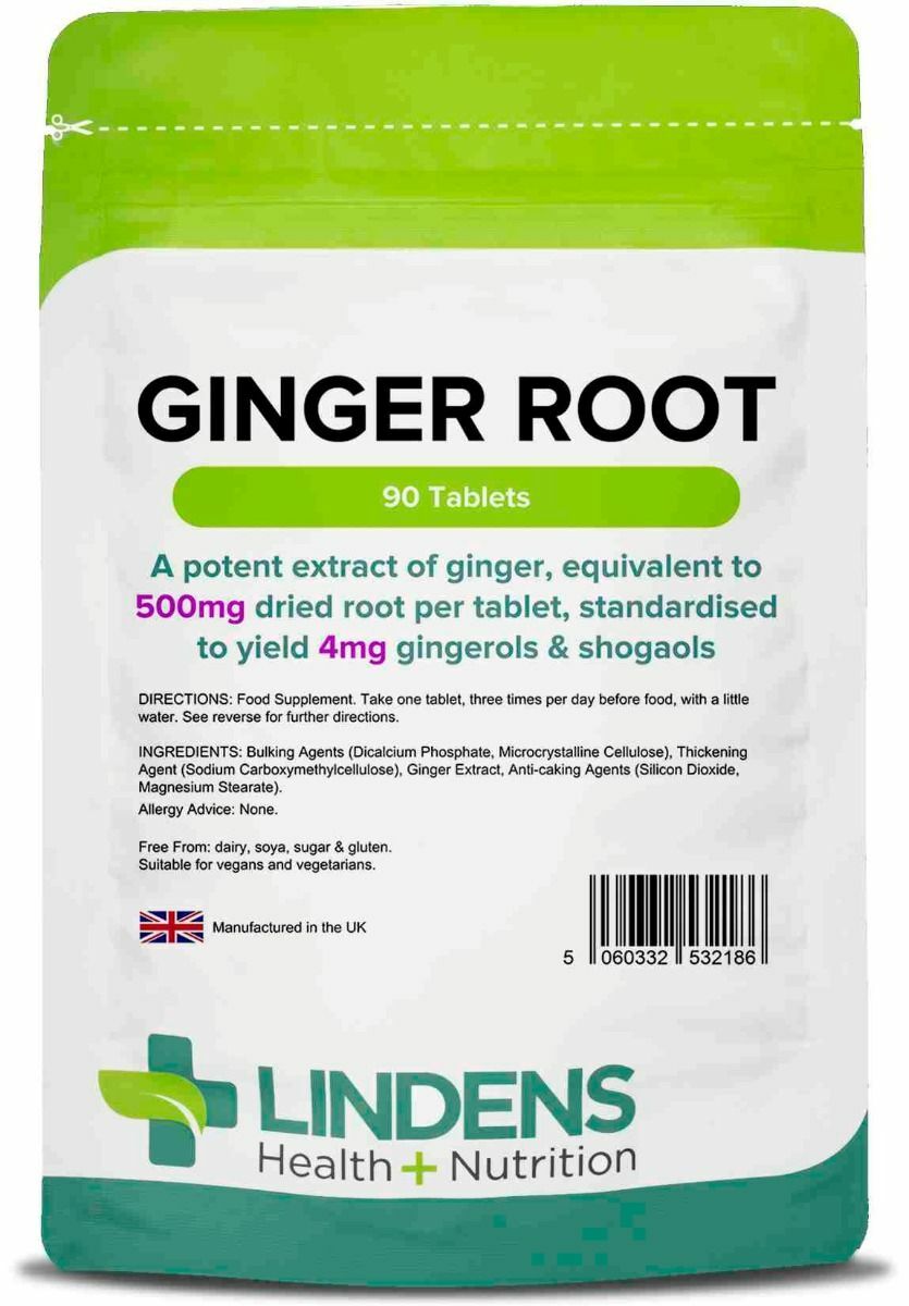 Lindens Ginger Root 500mg 90 Tablets