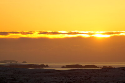 Foto 6x4 Sonnenuntergang jenseits von Gloup Holm von Sothers Field c2017