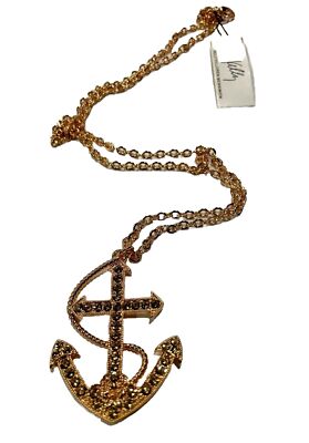 Kelly By Kelly Killoren Bensimon Crystal Rose Gold Anchor Chain