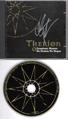 THERION CD (!SIGNED!) Symphony Masses: Ho Drakon Ho Megas 2000 Nuclear Blast vg+