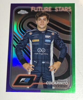 2024 Topps Chrome Formula 1 Franco Colapinto F2 Purple/Green Future Stars SP