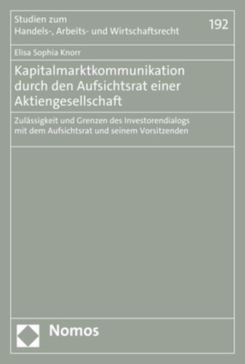 Thumbnail - Kapitalmarktkommunikation Durch Den Aufsichtsrat Einer