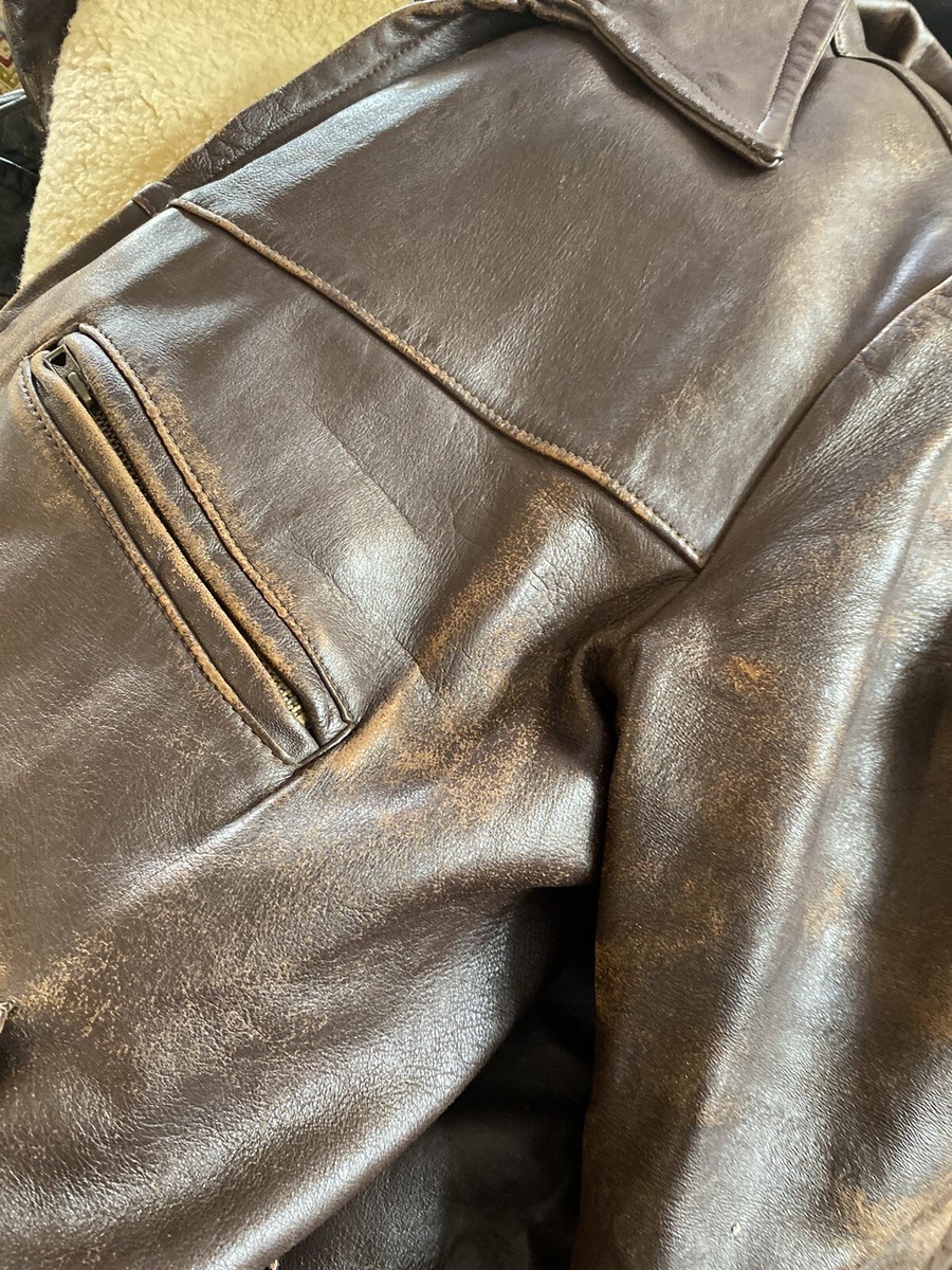 Vintage French Leather Jacket With Sheepskin Liner Circa 1950s | eBay