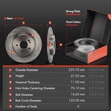 Kit De 4 Rotores De Freno De Disco Para Honda Odyssey 2018-2022 – Delanteros De 320mm Y Traseros De 330mm, Detroit Axle