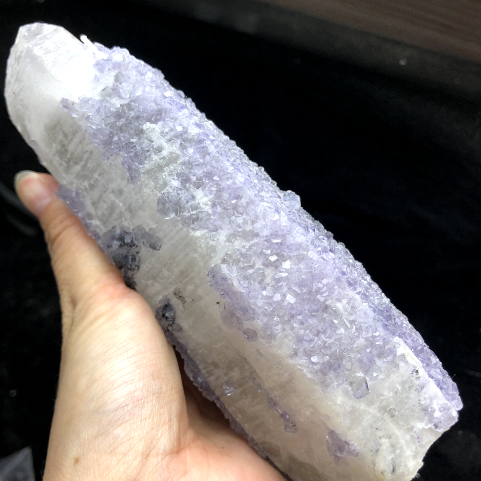 750g Rare Purple Spherical Ladder Fluorite Crystal Based on the