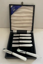 Vtg Viners of Sheffield England 6 Butter Knives Spreaders Cheese Stainless Steel