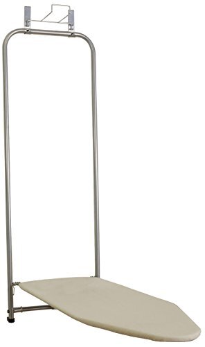 Entials 144222 Over The Door Small Ironing Board With Iron Holder Natural Cotton-image