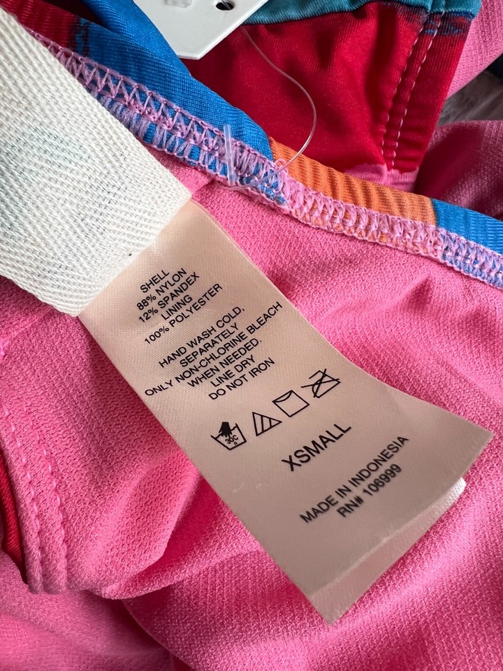 Sea Angel Womens XS One Piece Pink Blue Wide Strap Swimwear eBay