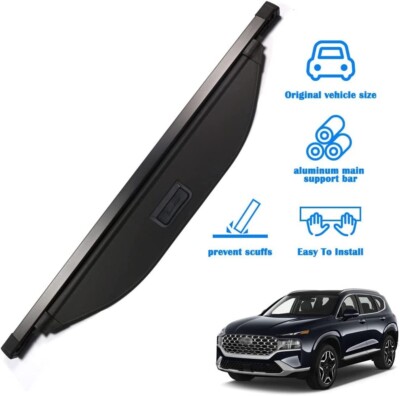 Mrivgoa Retractable Cargo Cover For Hyundai Santa Fe 2019-2023 - Black Trunk Shade