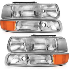 Headlight Assy Bumper Light 4pcs Kits For Chevy Silverado 1500 2500 1999-2002 Headlight Assy Bumper Light 4pcs Kits For Chevy Silverado 1500 2500 1999-2002